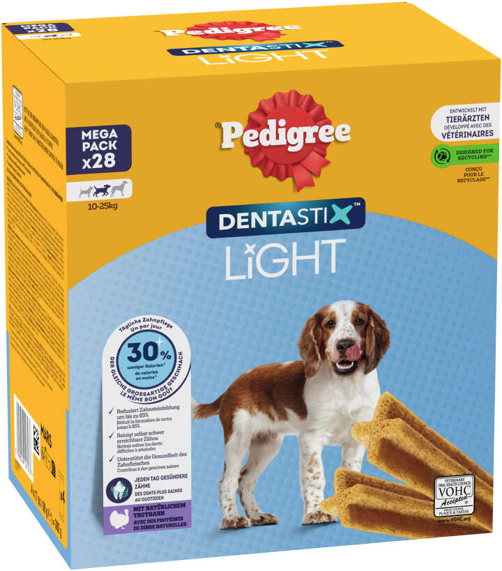 Pedigree Hundeleckerli DENTASTIX light für mittelgroße Hunde